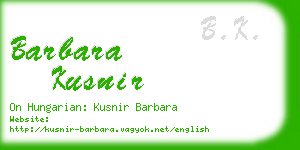 barbara kusnir business card